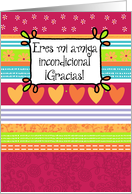 Eres mi Amiga - colorful pattern - Happy Mother’s Day Card in Spanish card