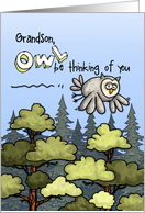 Grandson - Thinking of you at summer camp - Owl card