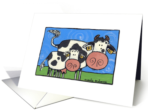 Cow and Calf Blank Note card (93639)
