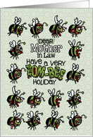 for Mother in Law - Zombie Christmas - Zom-bees card