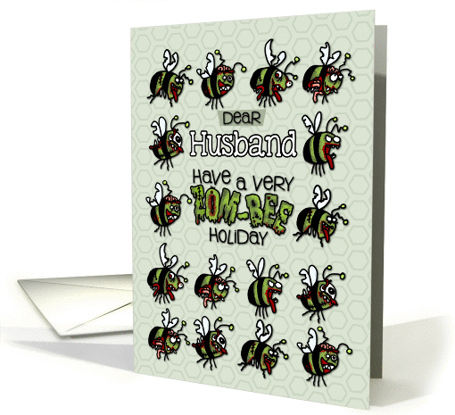 for Husband - Zombie Christmas - Zom-bees card (989719)