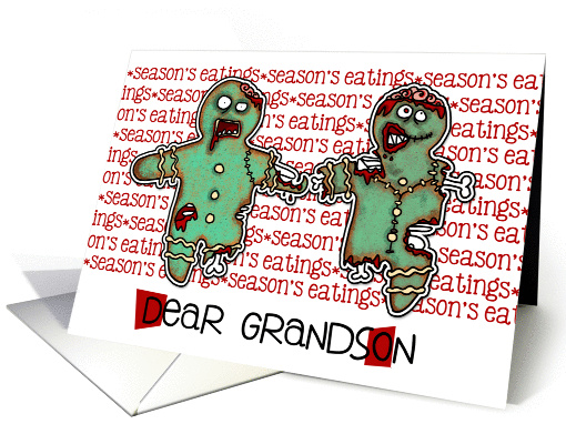 for Grandson - Zombie Christmas - Season's Eatings card (991947)