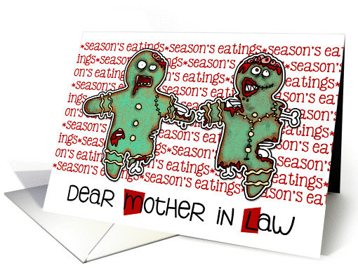 for Mother in Law - Zombie Christmas - Season's Eatings card (992471)