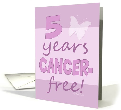 Five-Year Cancer Survivor Party Invitation- Butterfly card (1012243)