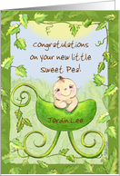 Customizable Congratulations on New Baby Baby in Pea Pod Stroller card