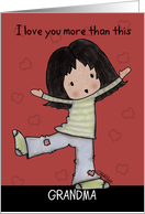 Birthday for Grandma-Little Kawaii Girl with Open Arms card