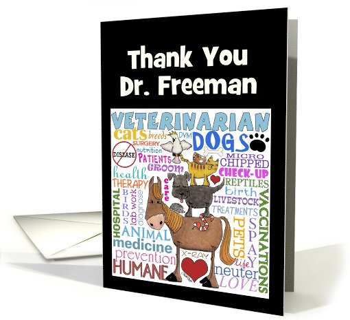 Personalized Thank You to Veterinarian-Vet Terms card (1091278)