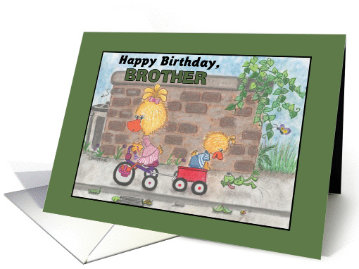 Happy Birthday for Brother -Boy and Girl Ducks card (1094734)