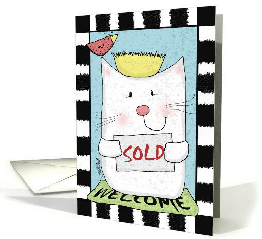 Congratulations on Your New Home Kitty with Bird Nest card (1095494)