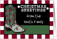 Customizable Christmas from Smiths Cowboy Boot Chili Pepper lights card