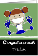 Personalized Congratulations on making Cheerleader Red Hair Tristan card