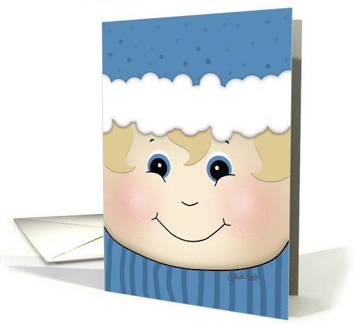 Merry Christmas Chubby Elf Face card (1201908)