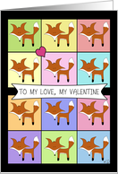 Happy Valentine’s Day to my Love Fox Block Pattern card