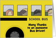 Personalized Thank You to School Bus Driver- Yellow Bus with Children card