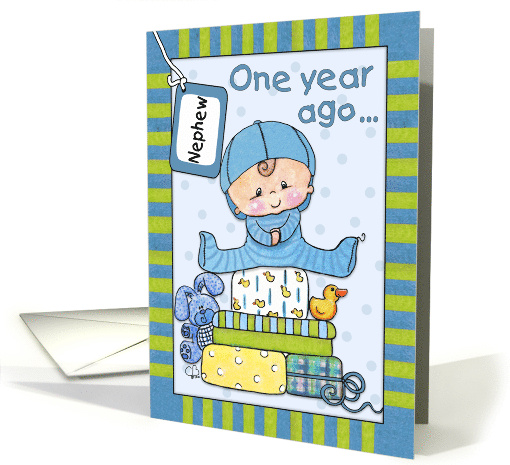 Nephew's First Birthday Baby Boy and Gifts card (1274992)
