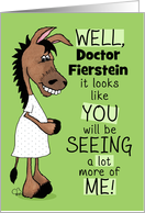 Customizable Name Congratulations on Becoming a Proctologist-Donkey card