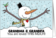 Snowman Outstretched Limbs Customizable Christmas for Grandparents card