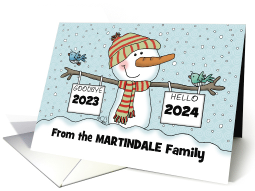 Snowman with Signs Customizable Date New Year's 2024 from... (1320932)