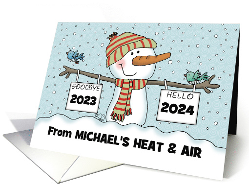 Snowman with Signs Customizable Date New Year's 2024 from... (1321080)