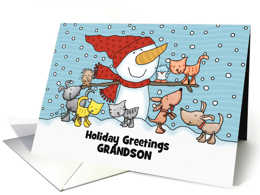 Snowman Small Animals Customizable Christmas Greeting for... (1321602)