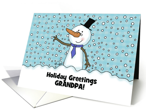 Elder Snowman Merry Christmas to Grandpa Grandfather card (1326656)