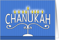 Hanukkiyah-Nine Candles-Happy Chanukah card