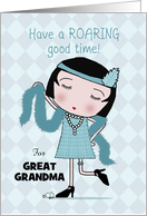 Young Flapper 1920s Girl-Roaring Good Time-Birthday for Great Grandma card