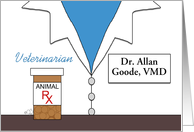 Customizable Congratulations Veterinarian School Graduate White Coat card