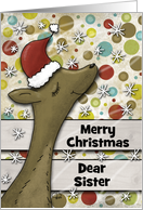 Customizable Merry Christmas for Sister Dear Deer card