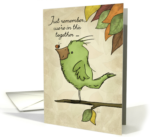 Happy Earth Day Bird and Ladybug on a Limb We're in this Together card