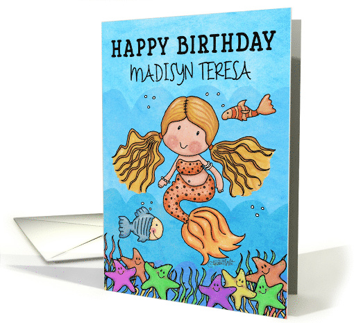 Customizable Name Madisyn Teresa Happy Birthday Mermaid... (1421372)