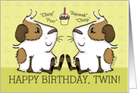 Happy Birthday for My Twin Guinea Pigs Talk card