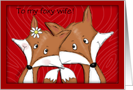 Customizable Happy Anniversary to wife Fox Couple card