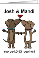 Customizable Happy Anniversary Dachshund Couple You Be LONG Together card