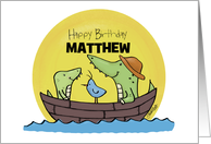 Customizable Name Happy Birthday to Big Brother Matthew Two Crocodiles card