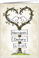 Customizable Names and Date Congratulations on Marriage Love Doves card
