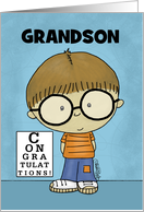 Customize Congratulations Getting Glasses for Grandson Little Boy card