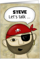 Happy International Talk Like a Pirate Day Steve Pirate Word Bubble card