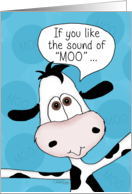 Congratulations on Your Graduation Cow with Word Bubble MOOLAH card
