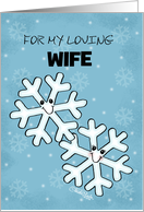 Customizable Merry Christmas for Wife Snowflake Character Couple card