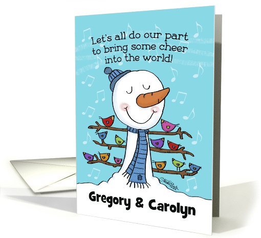 Customizable Names Gregory Carolyn Happy New Year Snowman... (1456990)