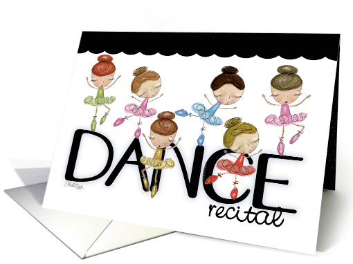 Dance Recital Invitation Announcement Ballerina Poses card (1500790)