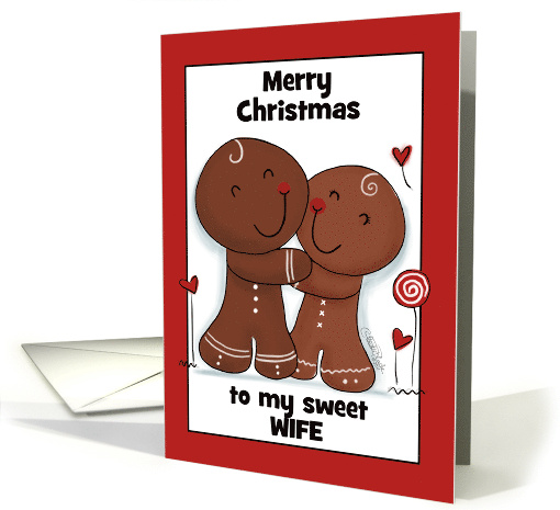 Customized Merry Christmas for Wife Gingerbread Couple card (1506556)