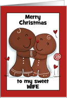 Customized Merry Christmas for Wife Gingerbread Couple card