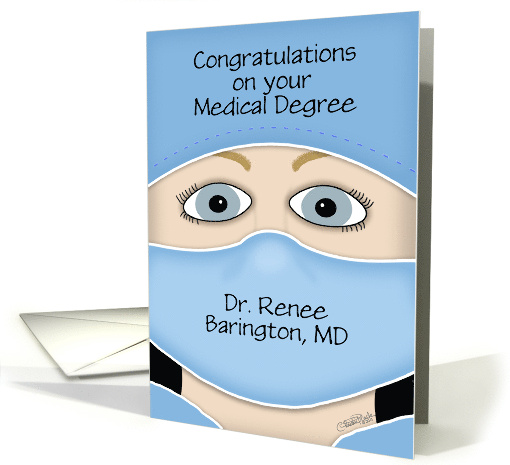 Personalized Congrats on Medical Degree Blue Eyed Female... (1522642)
