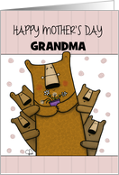 Customizable Happy Mother’s Day for Grandmother Bear with Cubs card