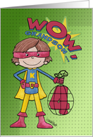Customizable Initial K 4th Birthday for Grandson Superhero Comic Style card