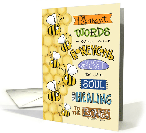 Get Well Broken Bone with Bees Honeycomb Scripture from Proverbs card