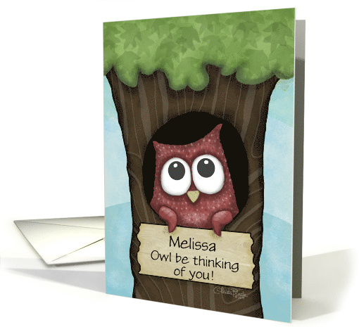 Customizable Thinking of You for Melissa Owl in Tree... (1542926)