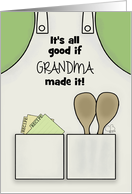 Customizable Happy Birthday for Grandma Apron with Cooking Utensils card